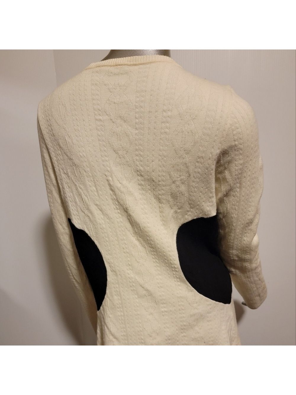Anthropologie For Moth Cream Black Dot Sweater Large